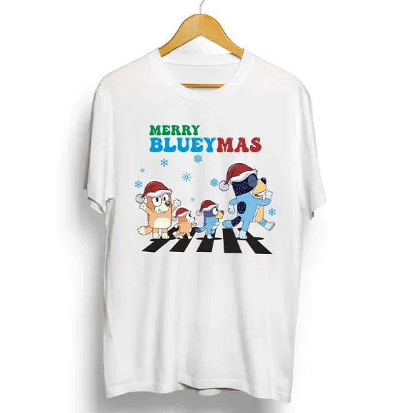 Polera Bluey Navidad Familia