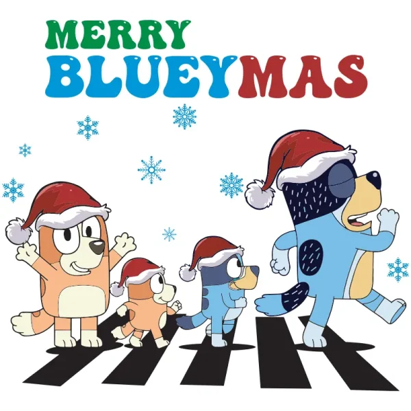 Polera Bluey Navidad Familia