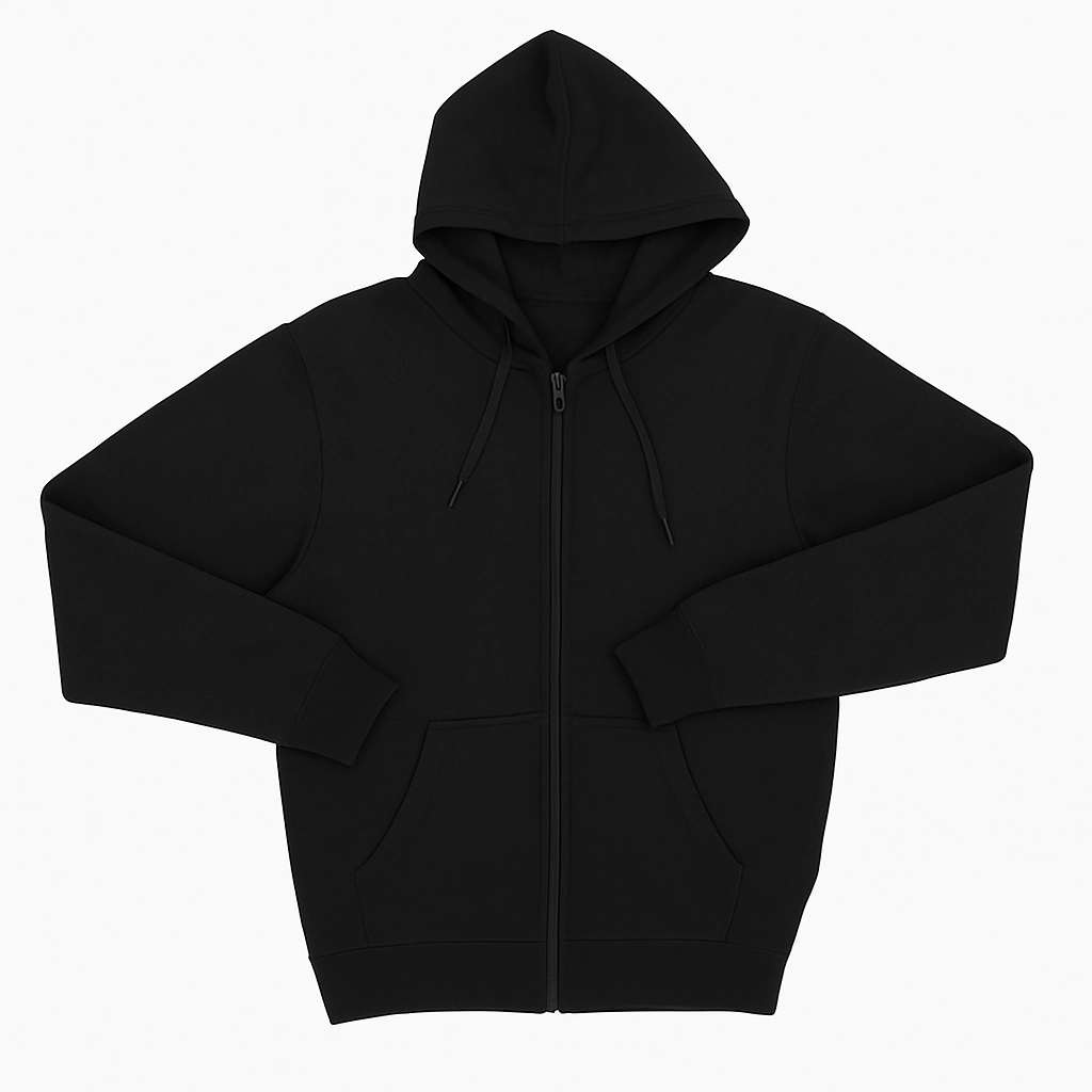 poleron negro con cierre pigmenton